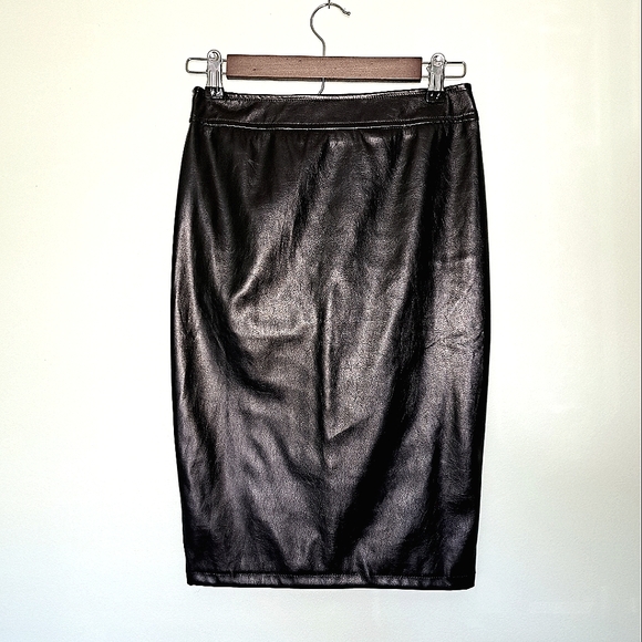 Faux Leather Lace Up Skirt - Picture 3 of 9